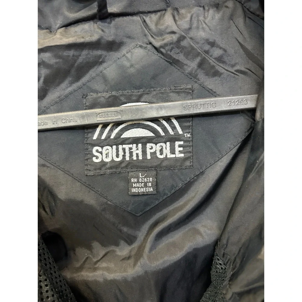 VTG Southpole Full Zip Windbreaker Jacket Men's Black Yellow Raglan Sleeve - L